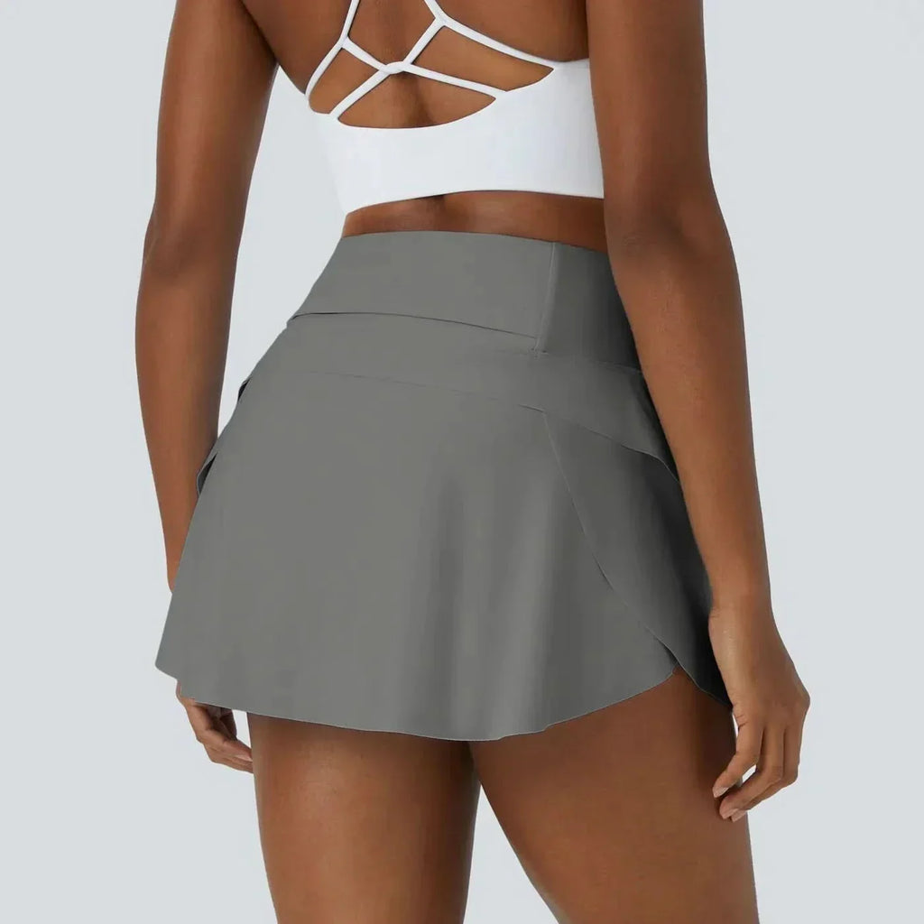 FlowPulse 2-In-1 Dance Skirt With Integrated Shorts And Hidden Back Pocket