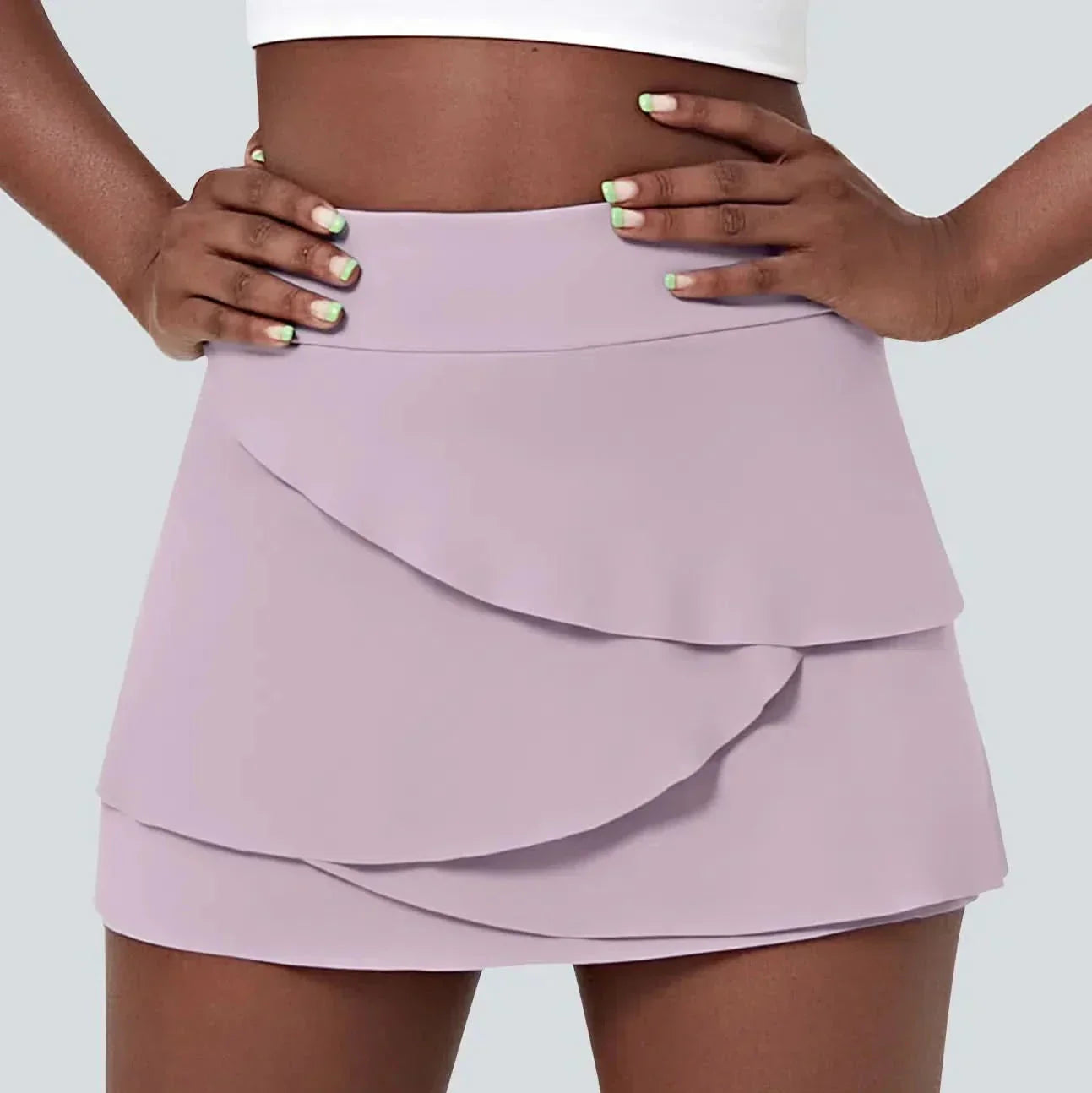 AeroBloom Airy 2 az 1-ben golf szoknya réteges kialakítással és zsebekkel