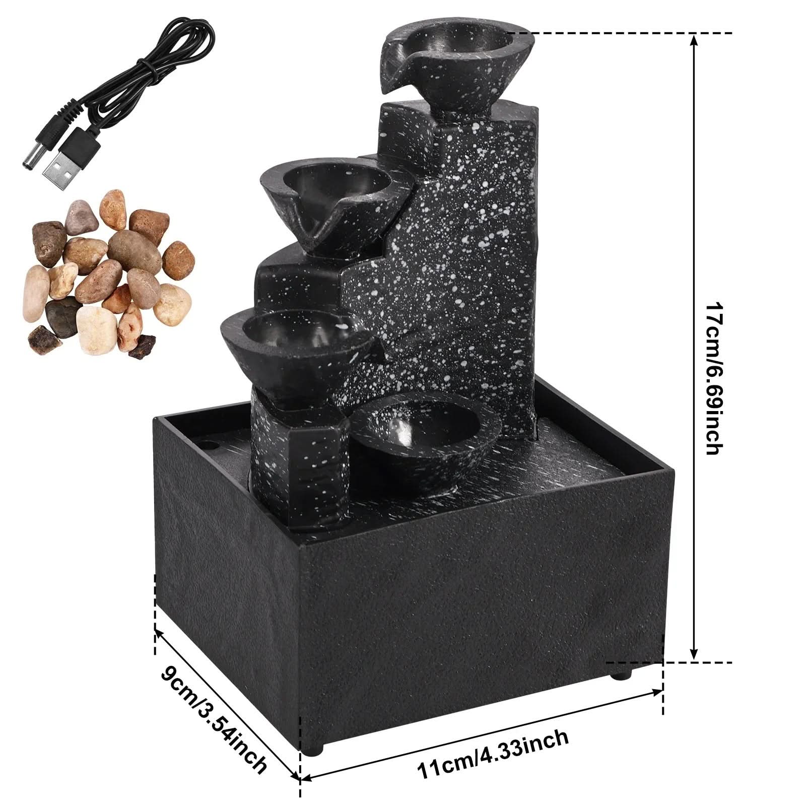 Tranquil Stream Tabletop Waterfall Fountain For Relaxation