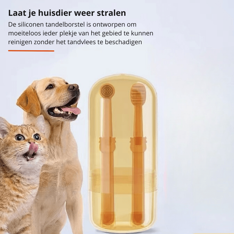 CuddleCare Gentle Silicone Toothbrush for Dogs and Cats