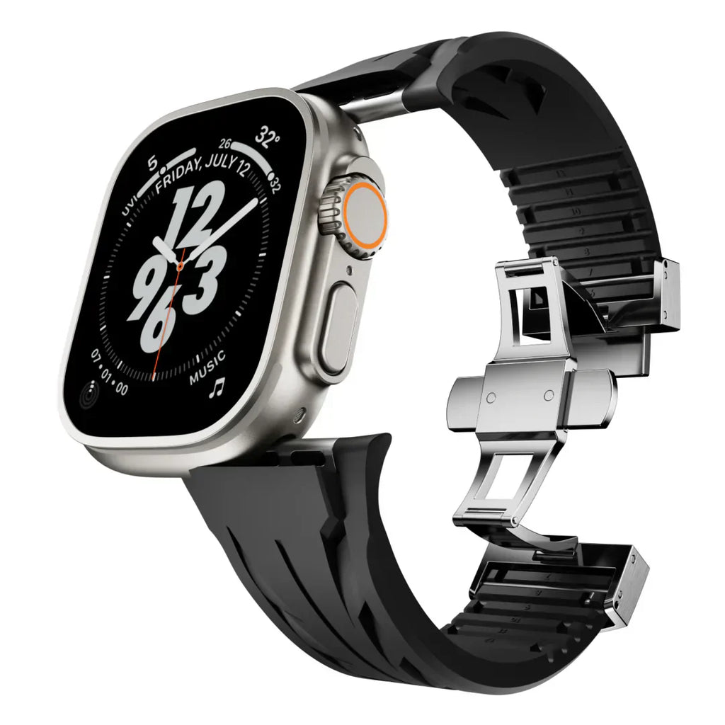 Premium Butterfly Buckle Rubber Band FKM For Apple Watch