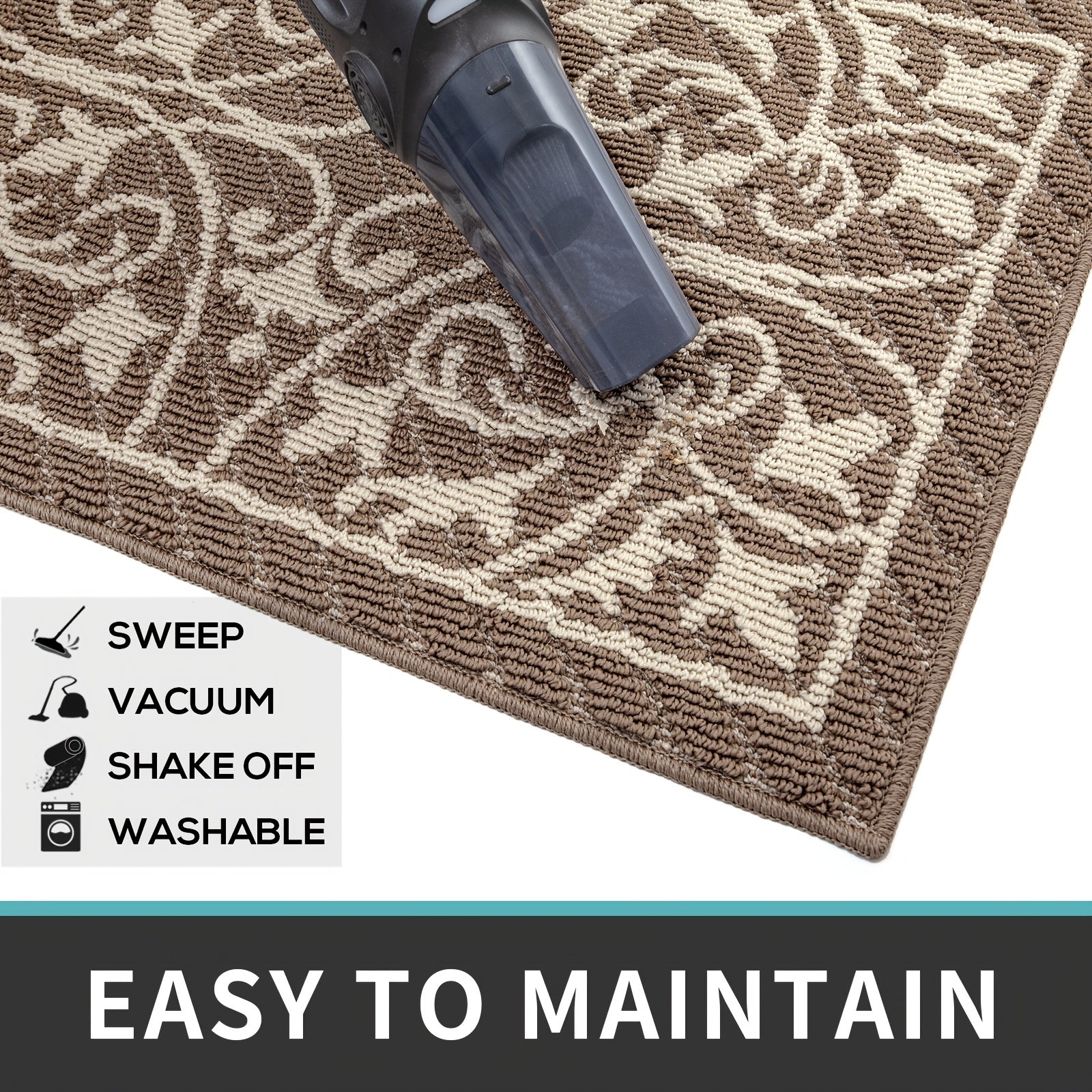 Low profile non-slip indoor entryway mat for clean and safe floors
