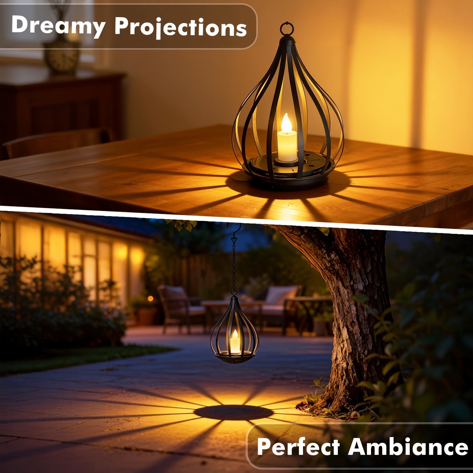 Hanging Solar Candle Lantern