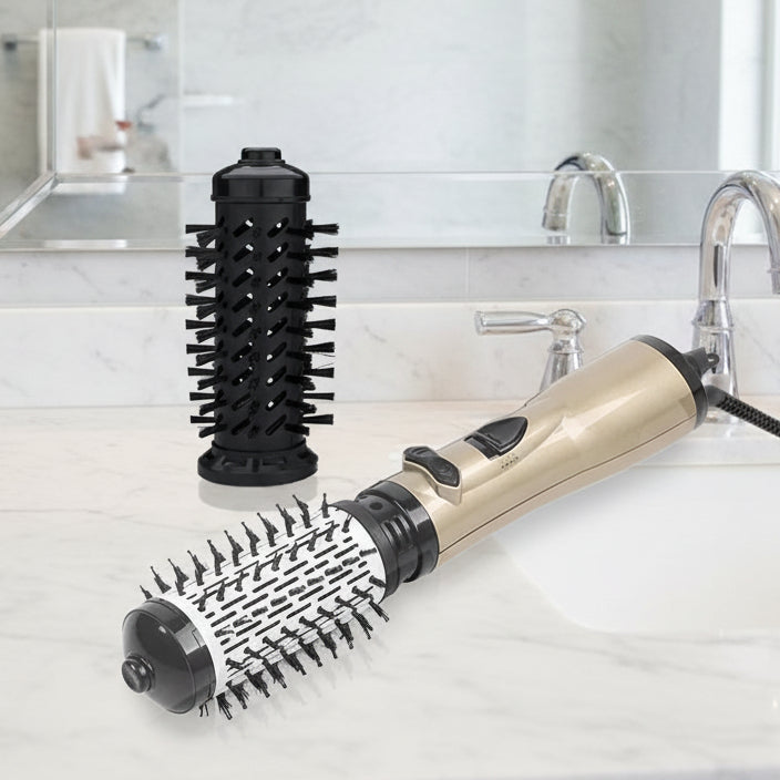 GlamNova 3-In-1 Electric Hair Styler With Hairdryer, Brush And Curling Iron