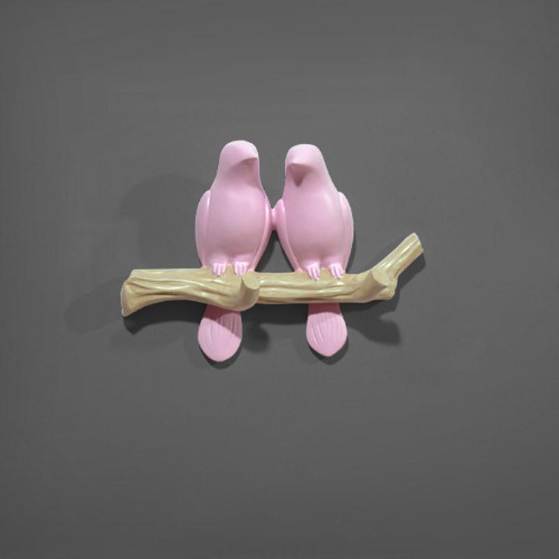 Lovely Birds Wall Coat Hook Decor With Birds On Branch Design