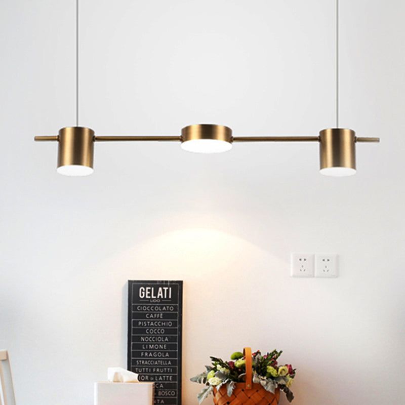 Luminária Pendente de Alumínio Preto e Dourado, Luminária LED de 3/5/6 Luzes para Cozinha e Sala de Jantar