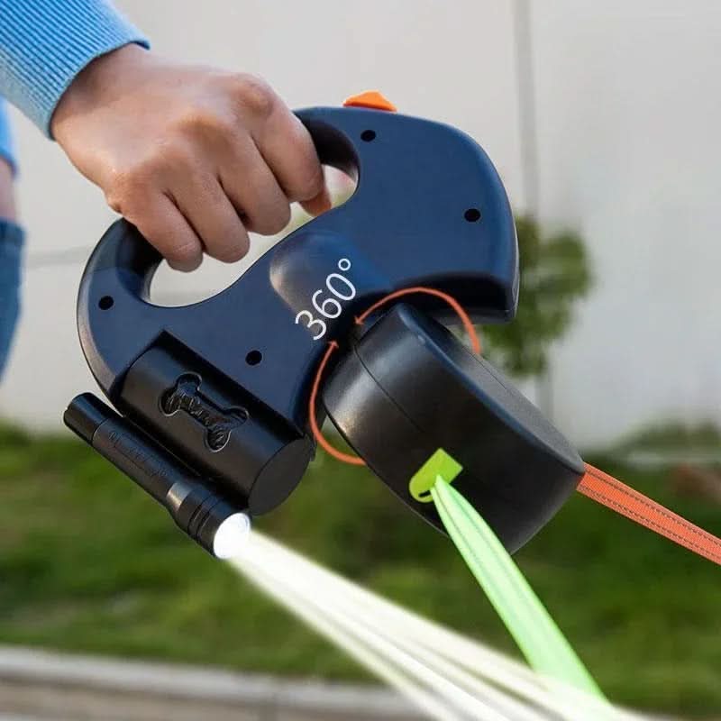 HarborPace Duo 3 m Extendable Leads With LED And Bag Dispenser For Relaxed Walks