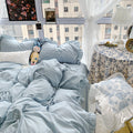 Candy Colored Bedsheet Set With Elegant Ruffle Trim For Your Bedroom