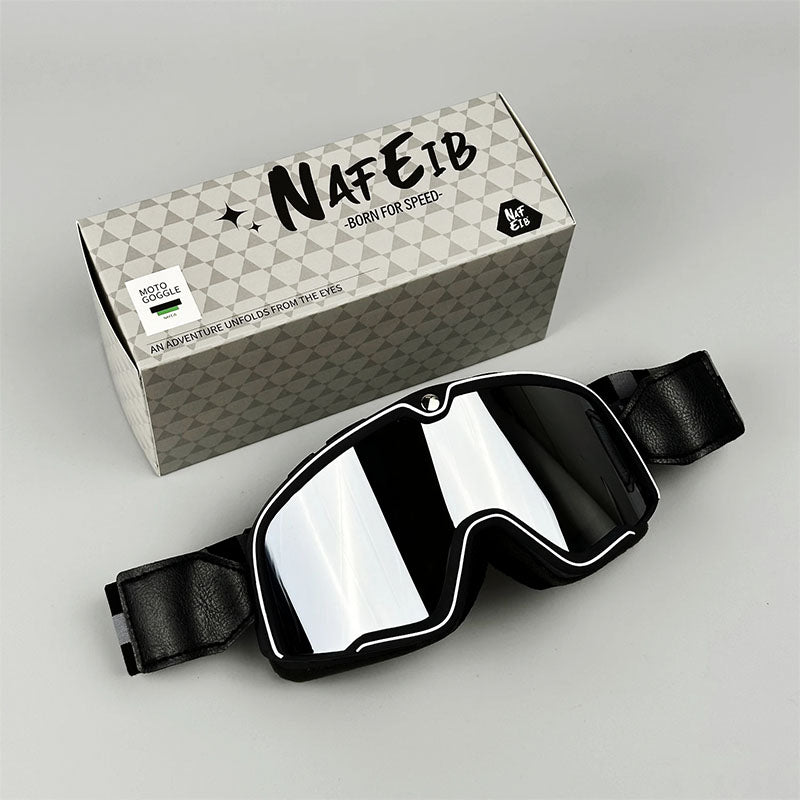 Vintage Motorcycle Goggles For Glasses Wearers, Wind And Dust Resistant