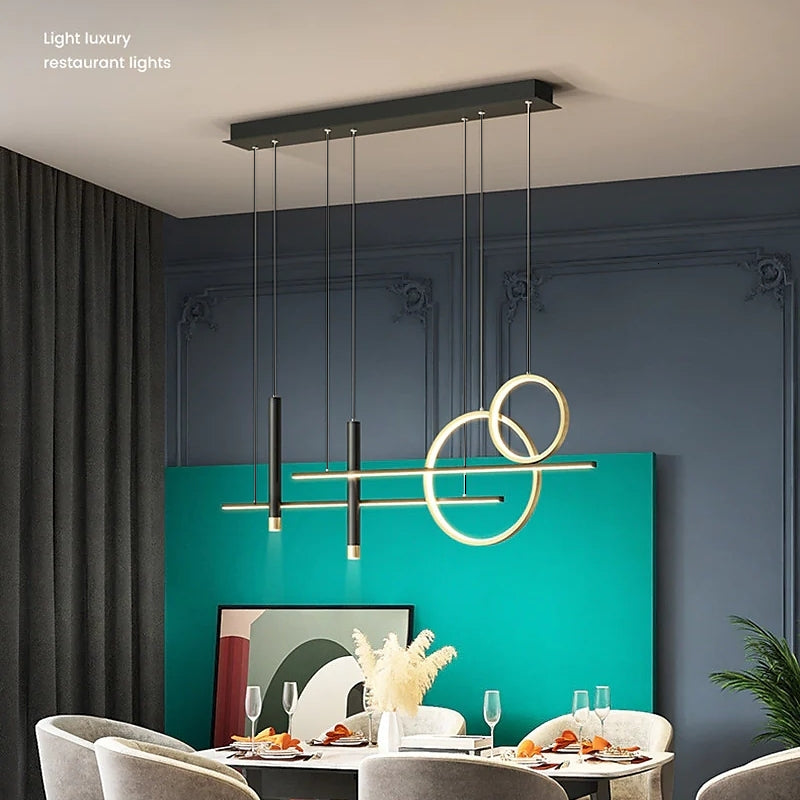 MadinaGlow LED Chandelier In Black Metal Finish An Elegant Accent For Living And Dining Rooms