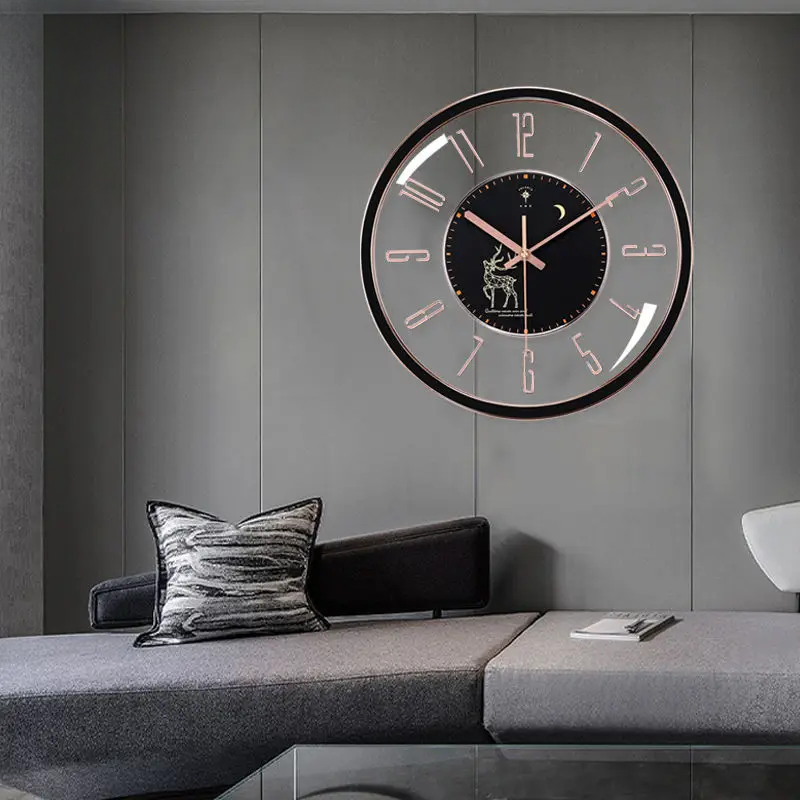 ساعة حائط فاخرة PolarisClock بآلية صامتة لغرف المعيشة