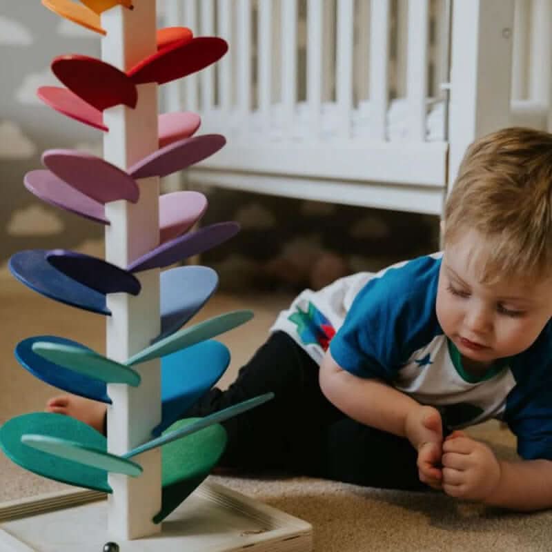 Interactive Wooden Marble Tower Sensory Toy For Children's Development