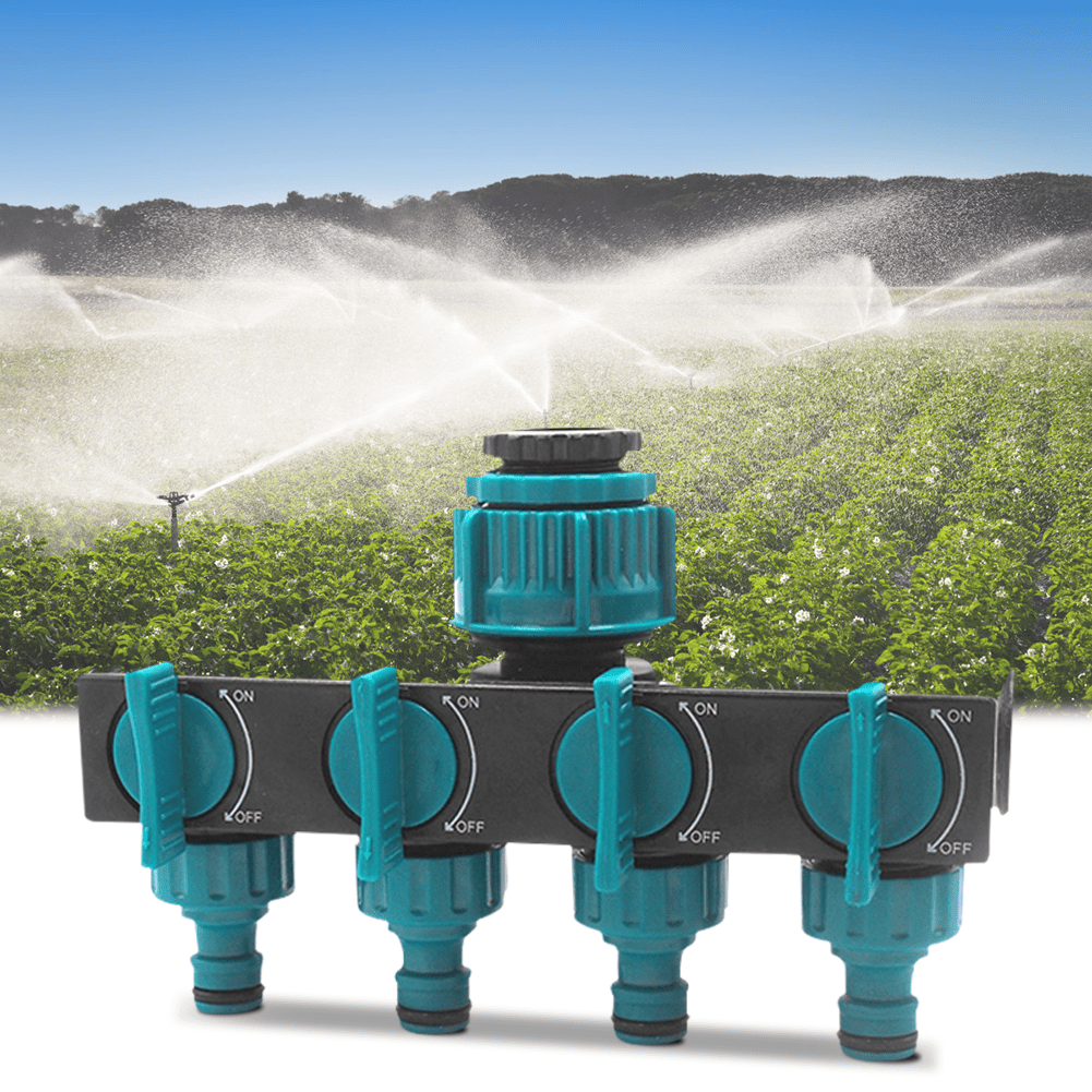 4 Way Garden Hose Distributor With Adjustable Tap Adapter