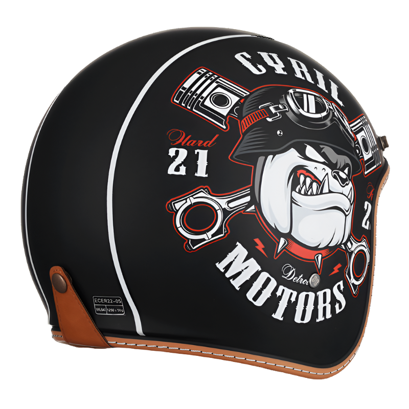 JetLite KB2 Retro-Helm mit offenem Gesicht für klassische Motorradtouren