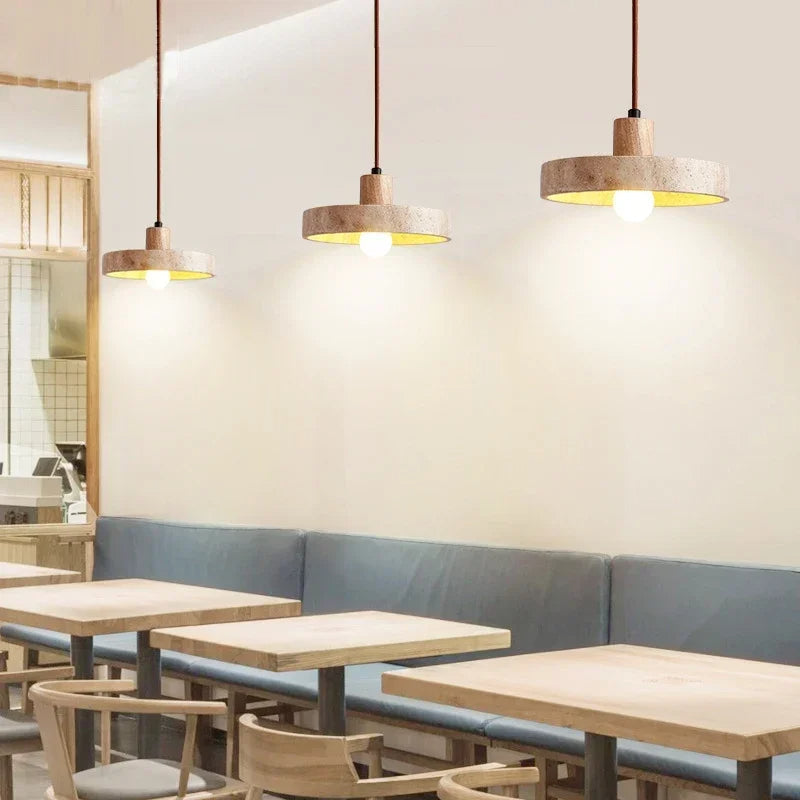 Marvelle | Lampa wisząca z naturalnego kamienia z żarówką LED E27