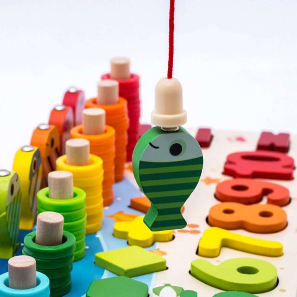 BrightNest Wooden Educational Game Board For Counting Shapes And Fine Motor Skills
