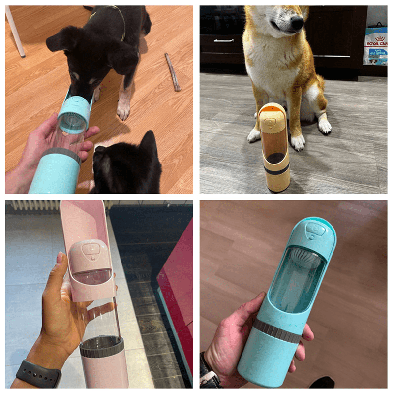 TrailPaw Travel Bottle 2-In-1 Dog Bottle With Food and Water Bowl