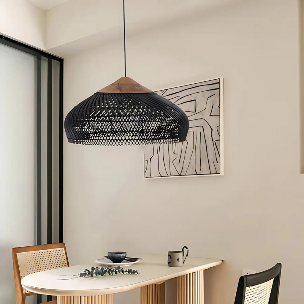 LumaRattan ručně tkané ratanové boho závěsné stropní světlo