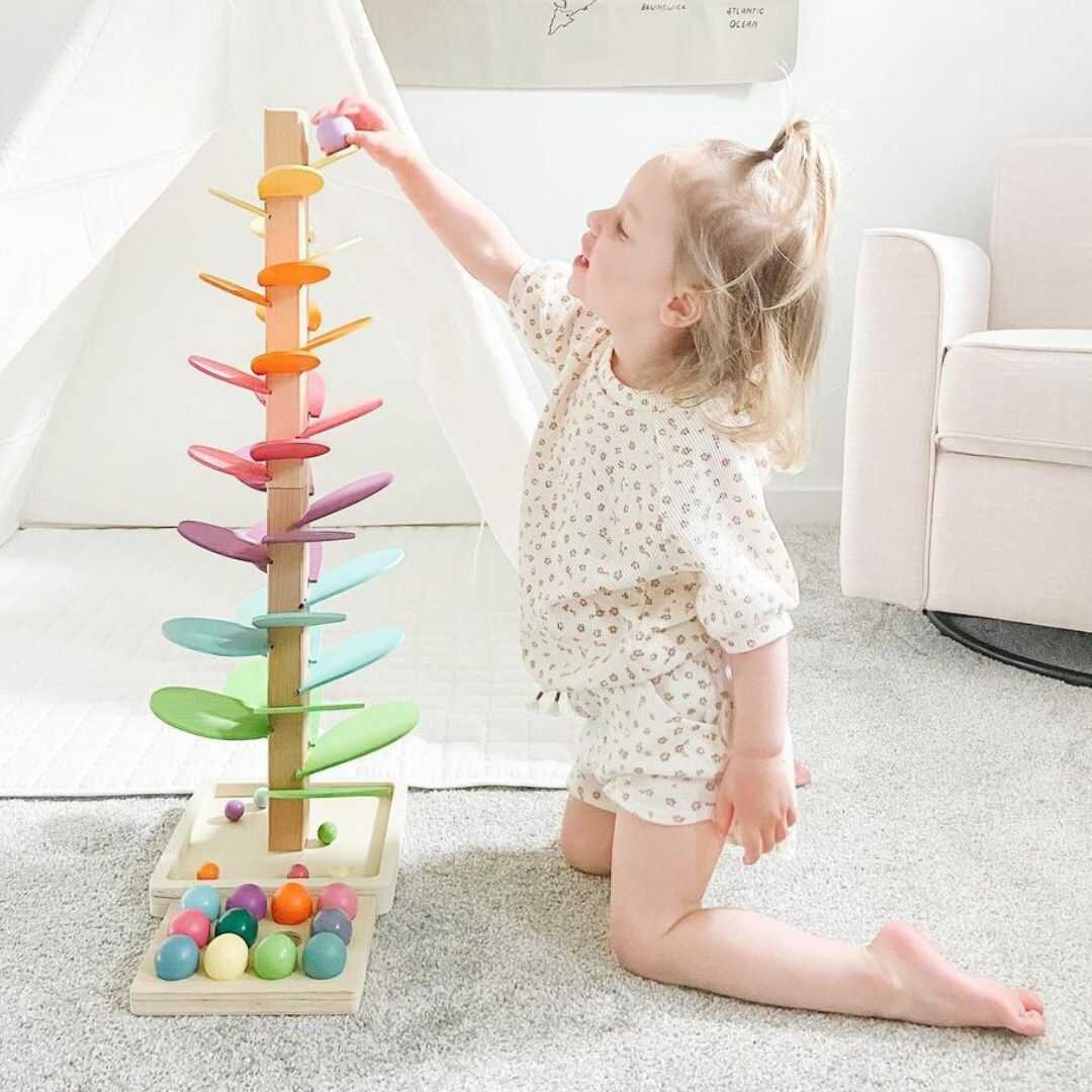 NovaTree Rainbow Marble Toy Tower With Bright Sounds For Kids