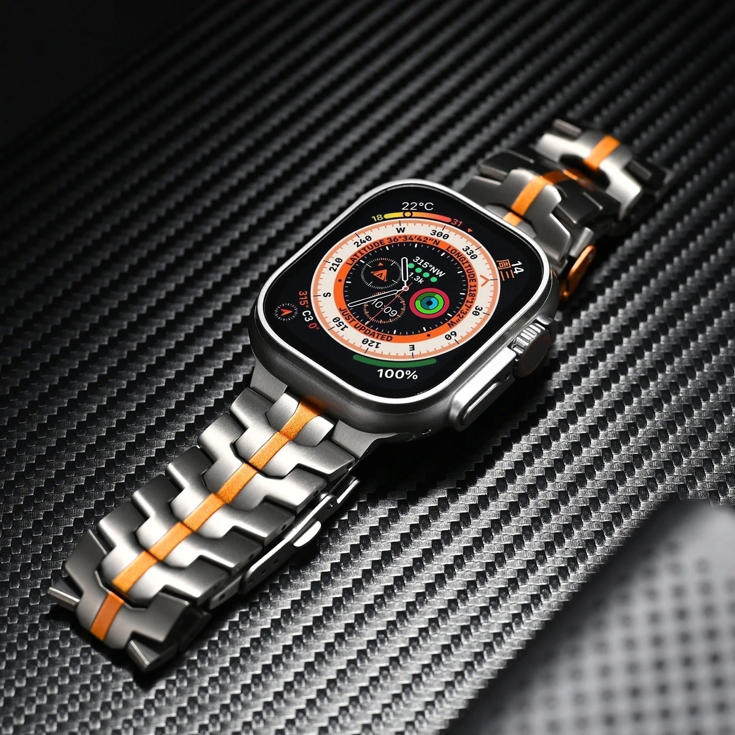 Luksusowa tytanowa opaska Keith Lane do urządzeń Apple Watch