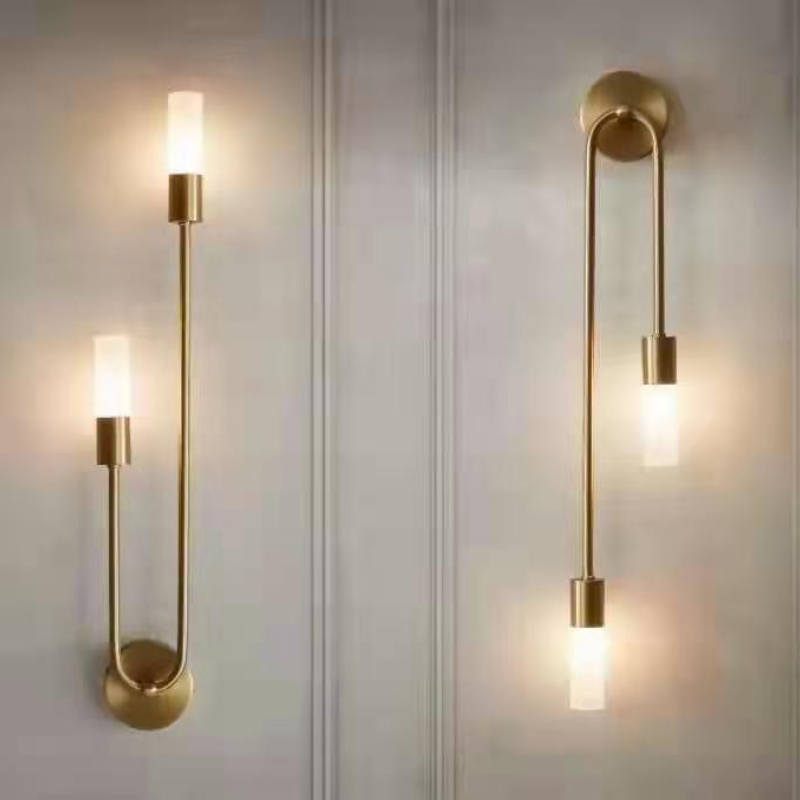 LumaNova Two-Light LED Gold Wall Lamp For Living Room