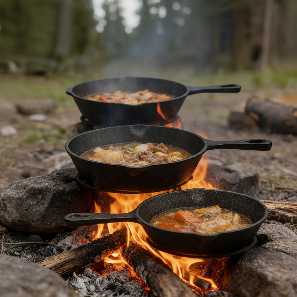 Non Coated Frying Pan Set for Even Heat Cooking