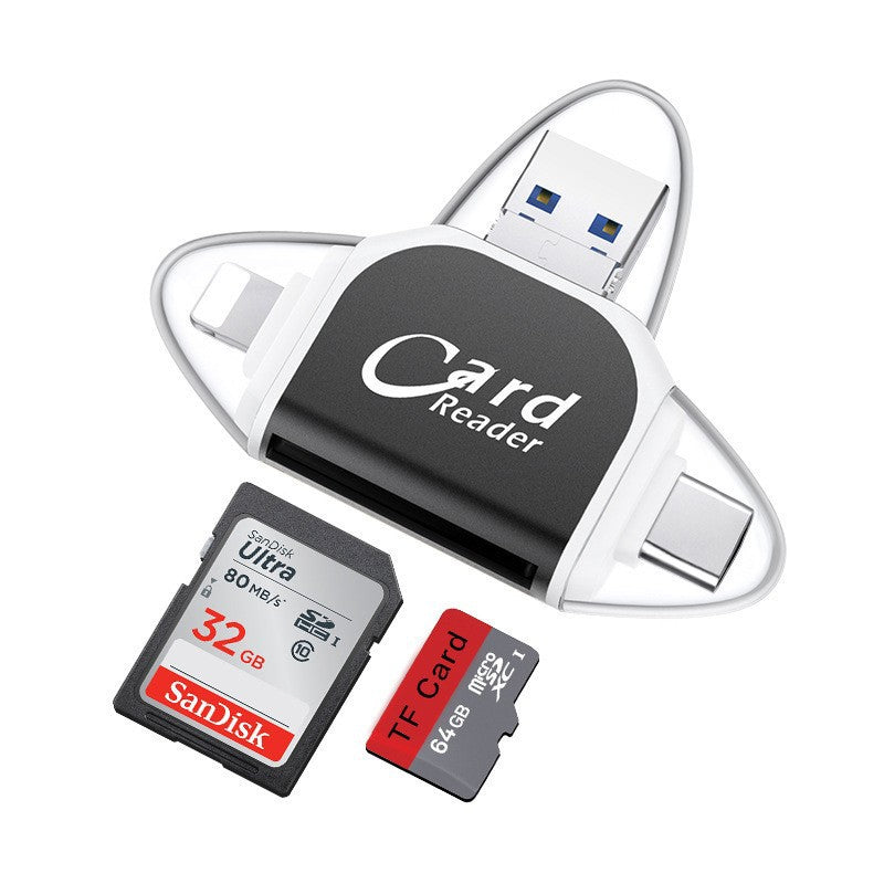 Čtečka karet 4 v 1 s USB C, Lightning, SD, Micro SD a USB 3.0