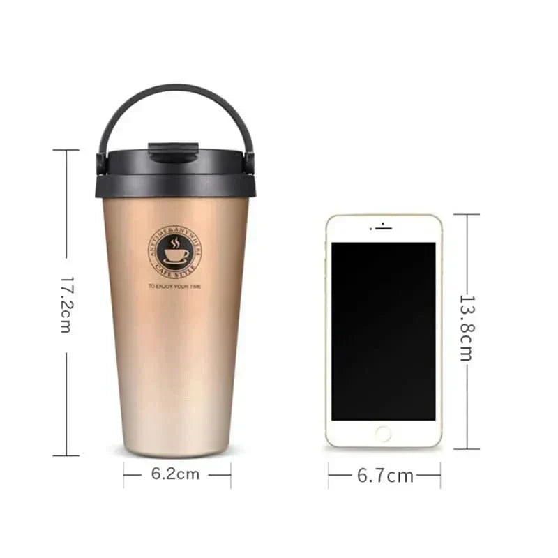 GlacierSip Insulated Stainless Steel Travel Mug 500 Ml Leak-Proof Double-Walled