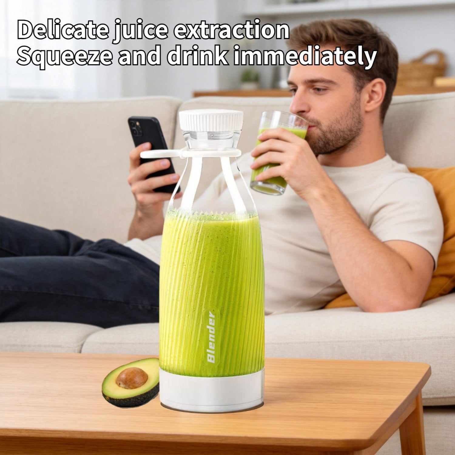 Bärbar uppladdningsbar juiceblender för resedrycker