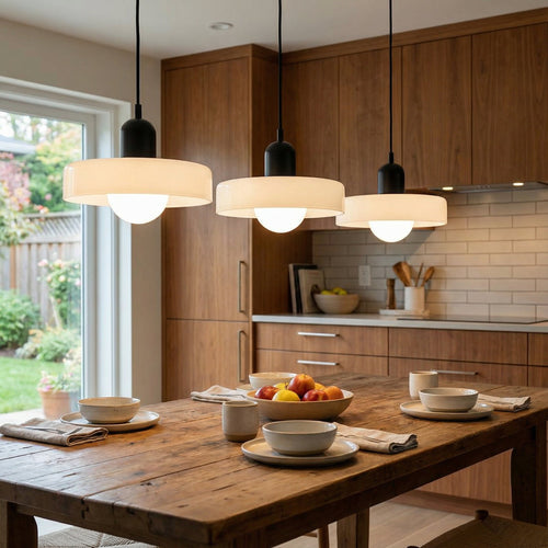 3-Light Bauhaus Colored Glass Pendant Lamp With G9 Bulbs Warm White Dining Room Ceiling Light | Fervei