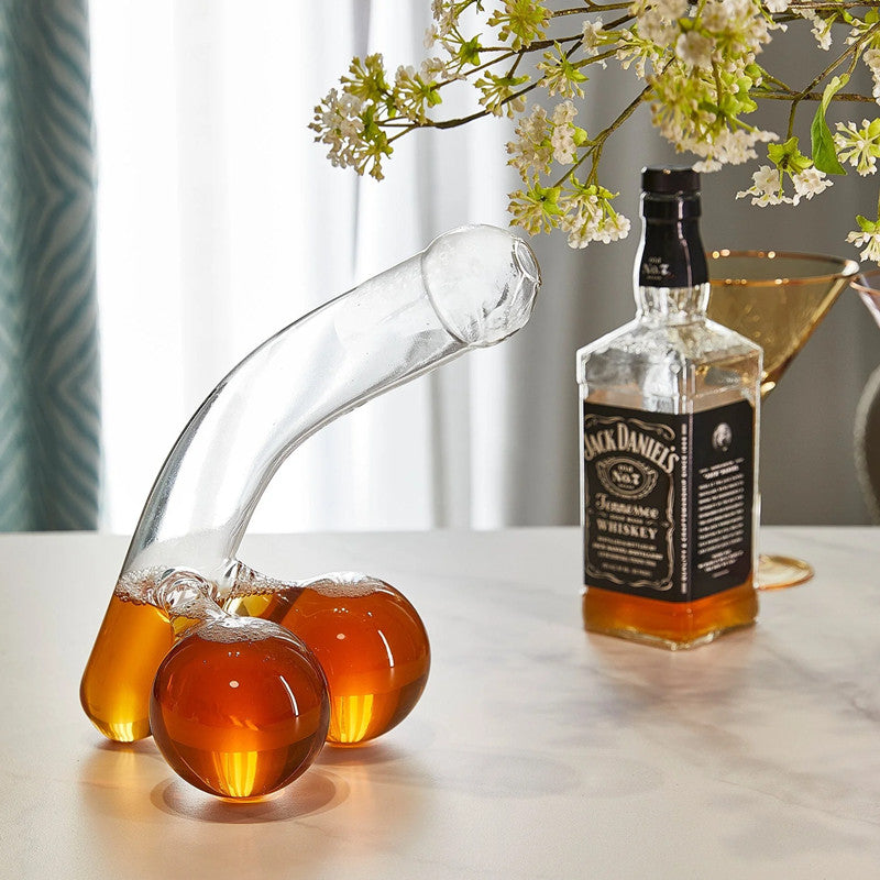 600ml skleněná karafa s hravým designem, bezolovnaté sklo pro whisky a víno
