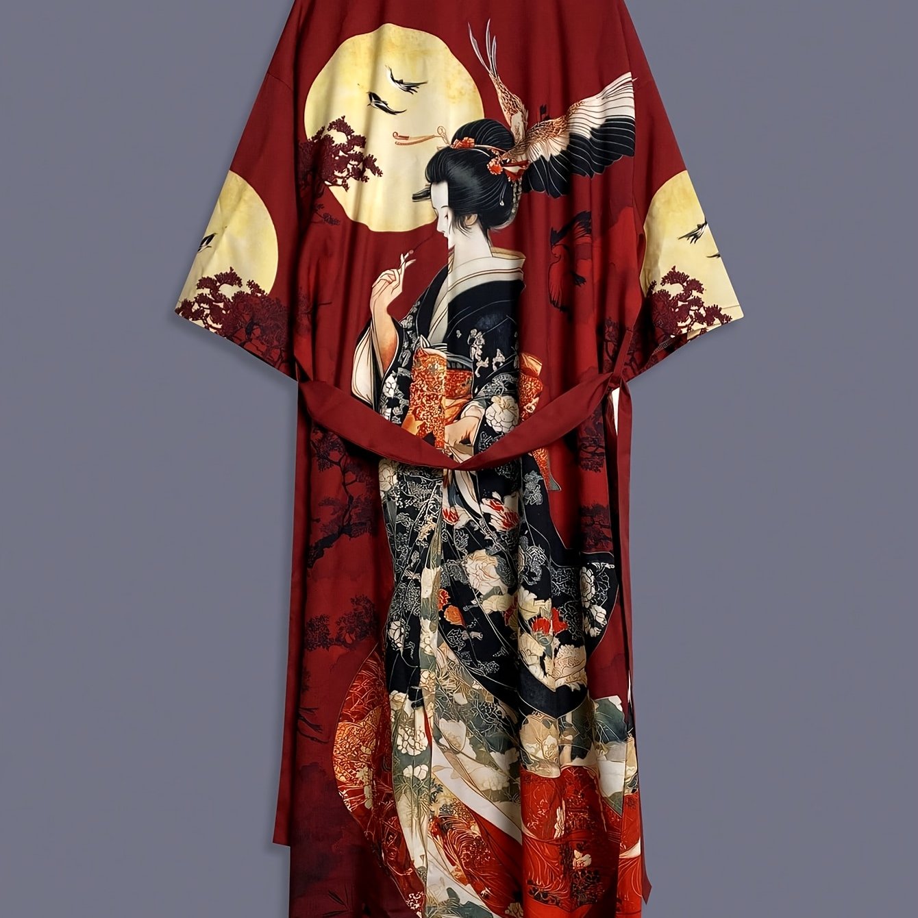Vintage japonský saténový kimono přehoz