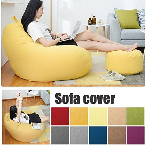 AzureWeave Luxury Linen Bean Bag Ergonomic And Stylish Comfort Seating | Fervei