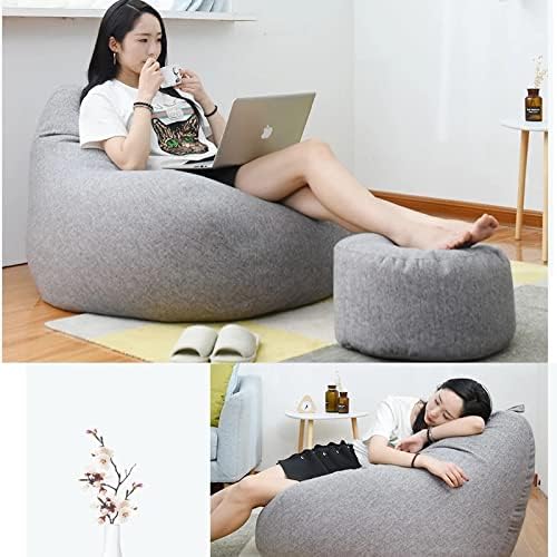 AzureWeave Luxury Linen Bean Bag Ergonomic And Stylish Comfort Seating | Fervei