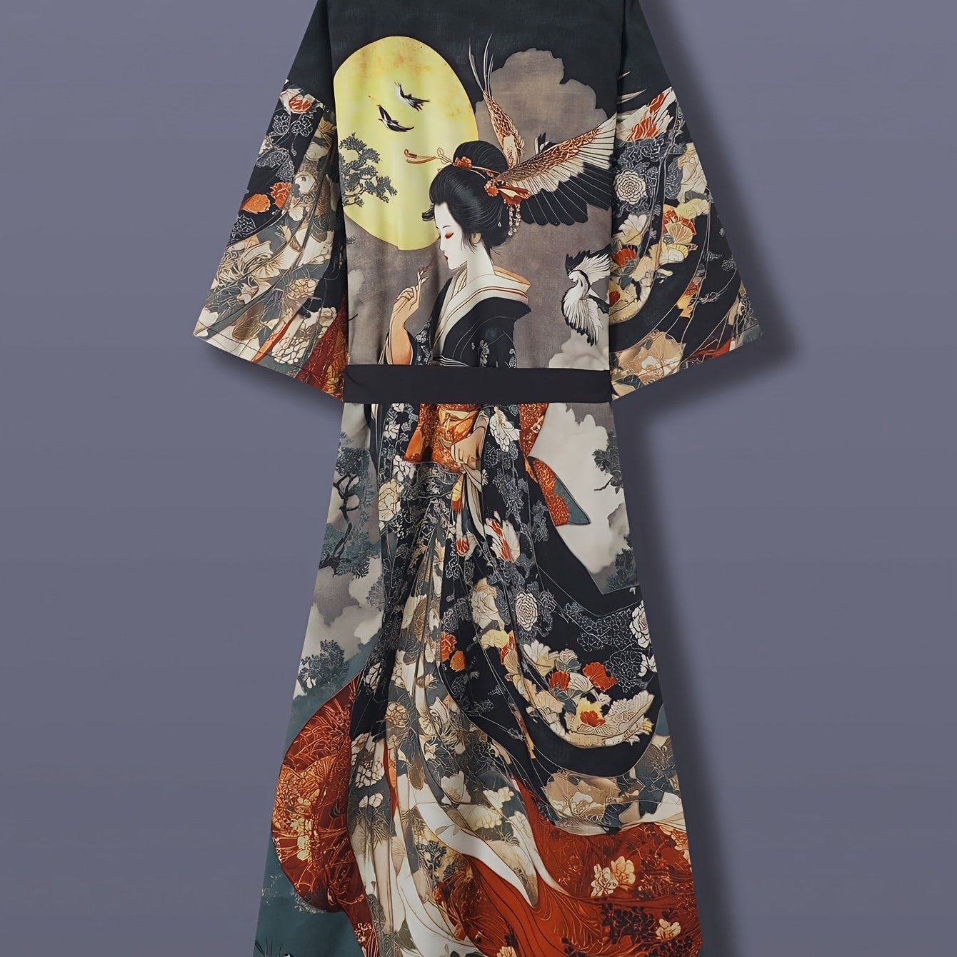 Vintage japonský saténový kimono přehoz
