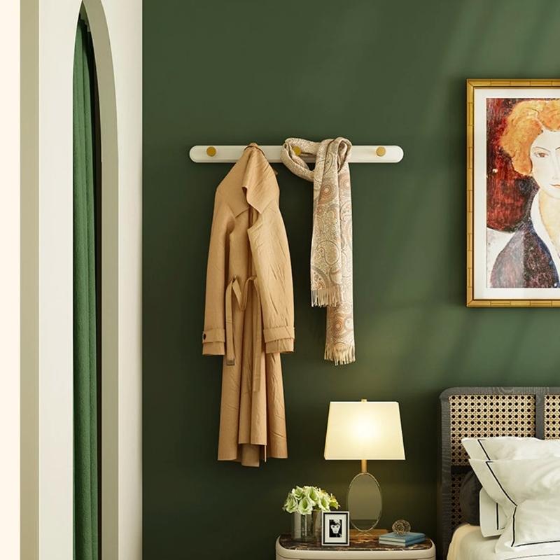 Porte-manteau mural vintage taupe élégant avec crochets pour couloirs