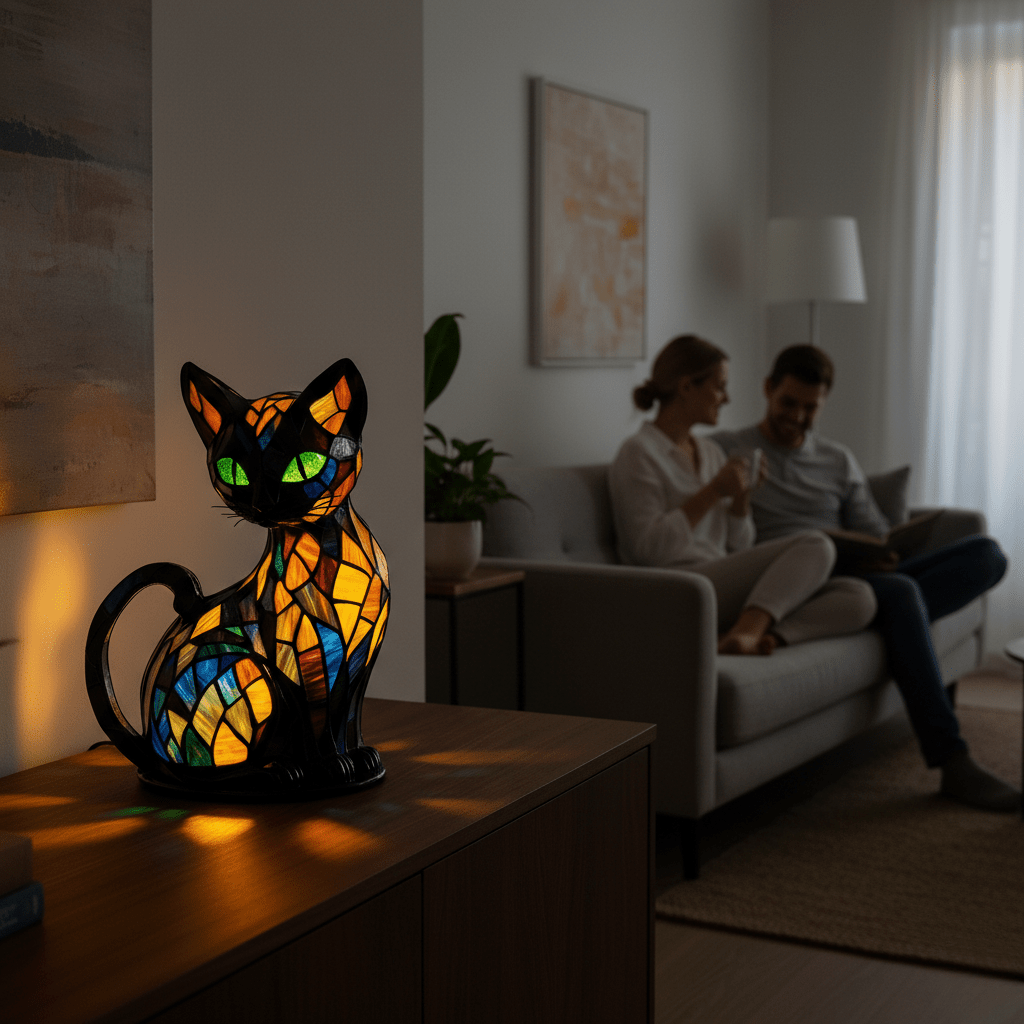 NovaPurr Playful LED Cat Night Light With Soft Ambient Glow