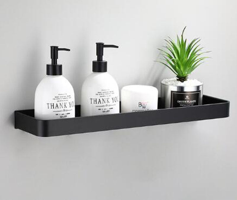 Kellan Black Space Aluminum Wall Mount Bathroom Rack Organizer