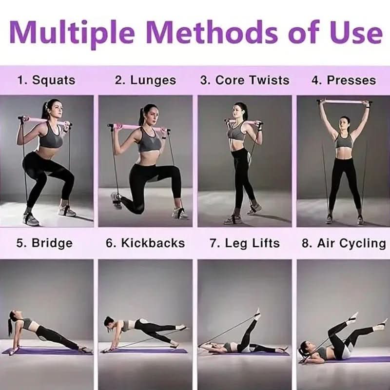 EquiCore Bar Set: Portable Pilates Training Device With Resistance Bands
