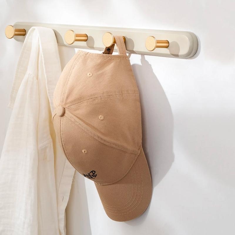 Porte-manteau mural vintage taupe élégant avec crochets pour couloirs