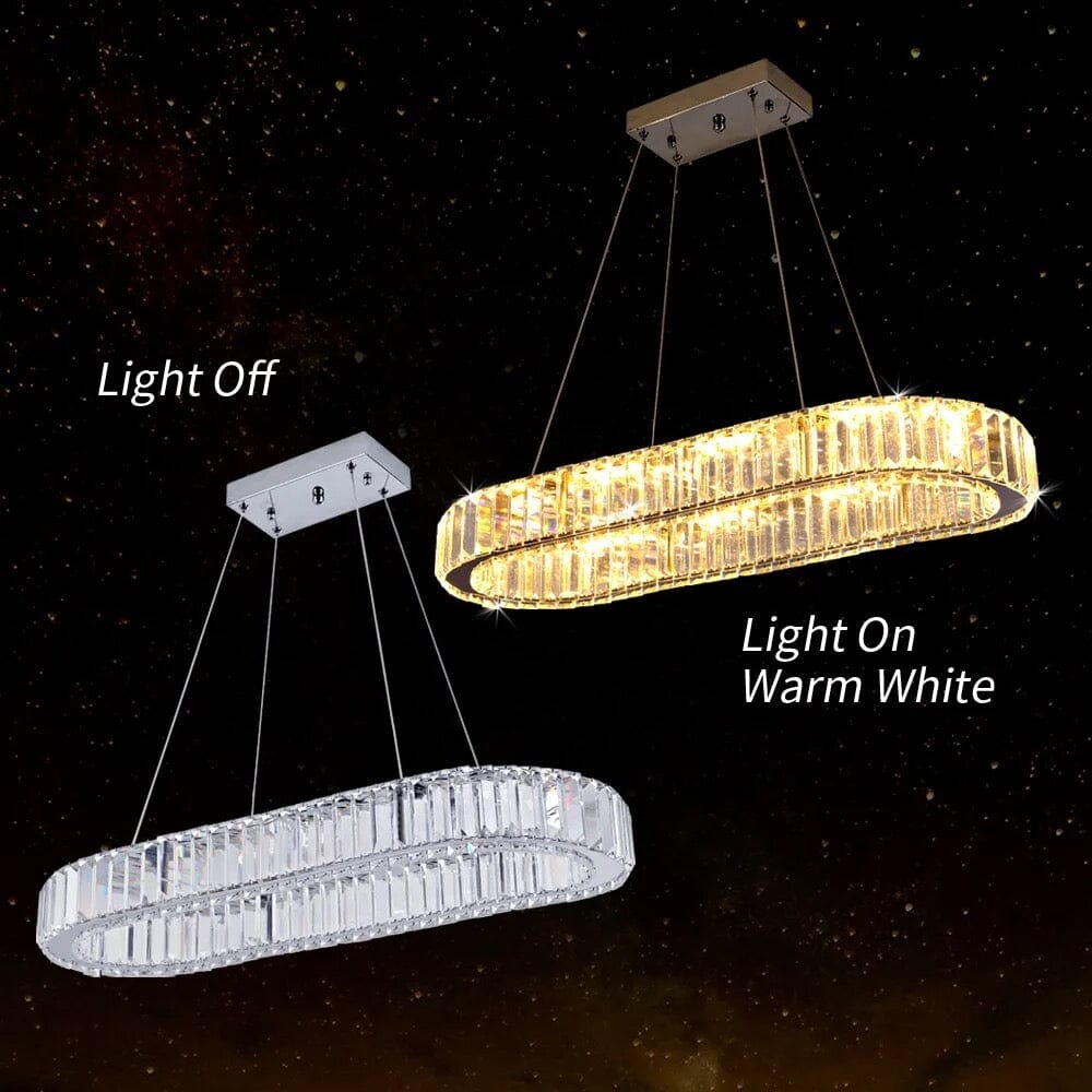 ثريا بيضاوية LED كريستالية أورورا مع لمسات كريستالية