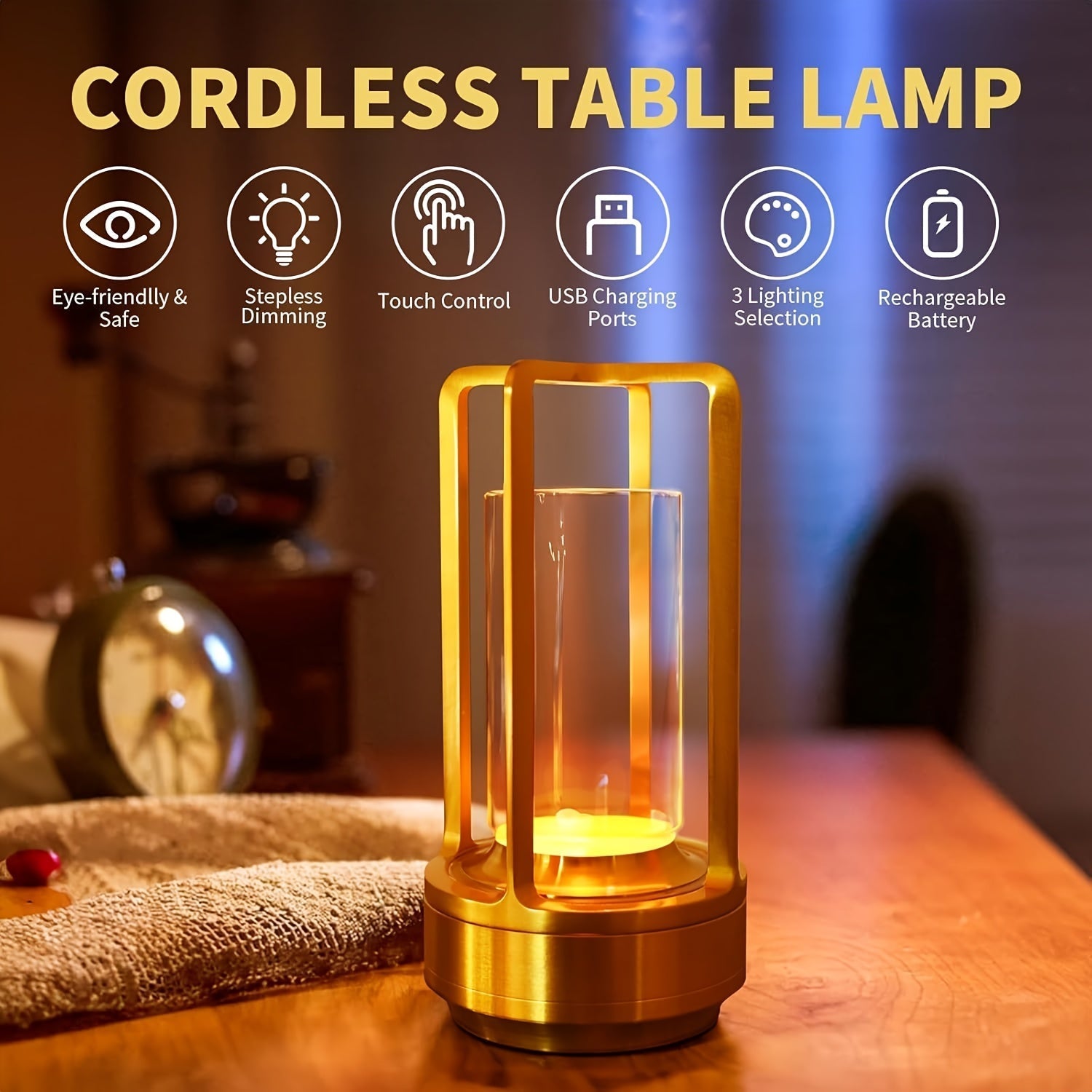 Rechargeable Vintage Table Lamp