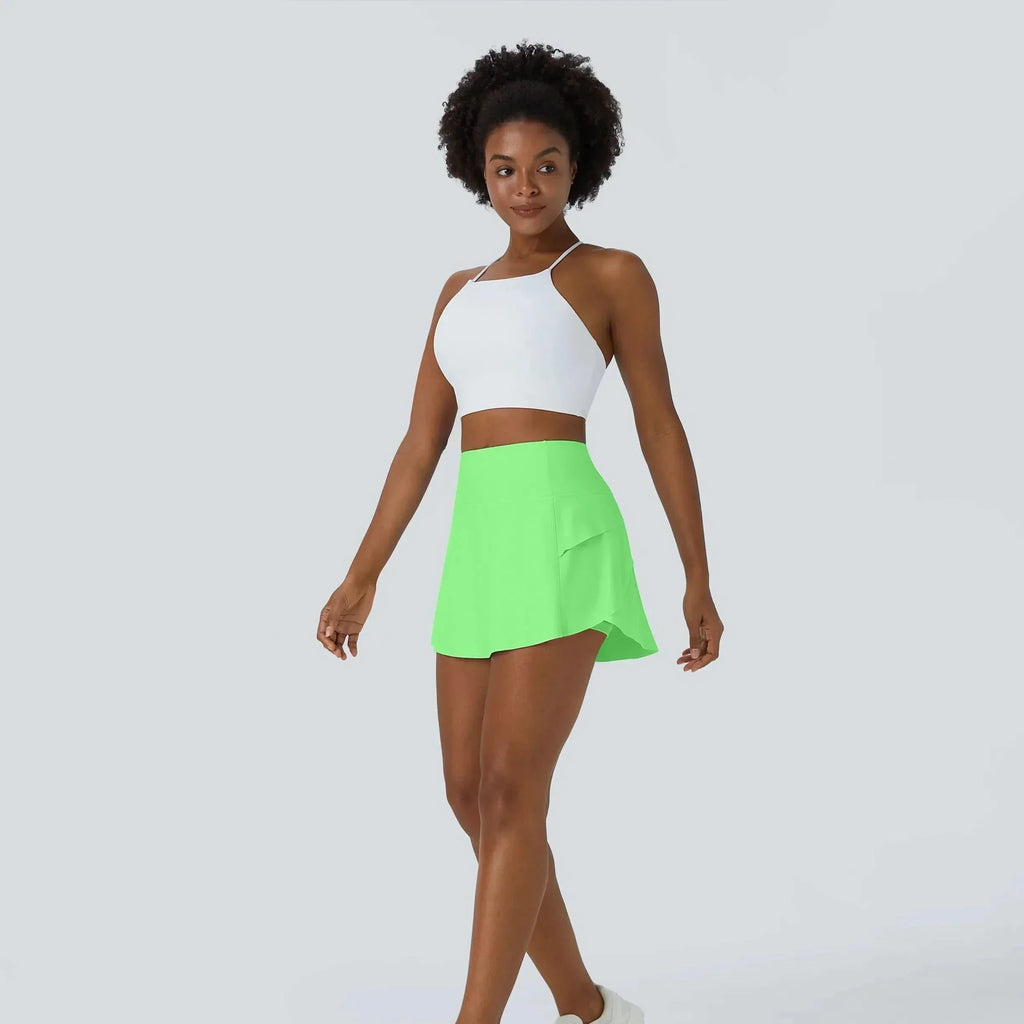 FlowPulse 2-In-1 Dance Skirt With Integrated Shorts And Hidden Back Pocket