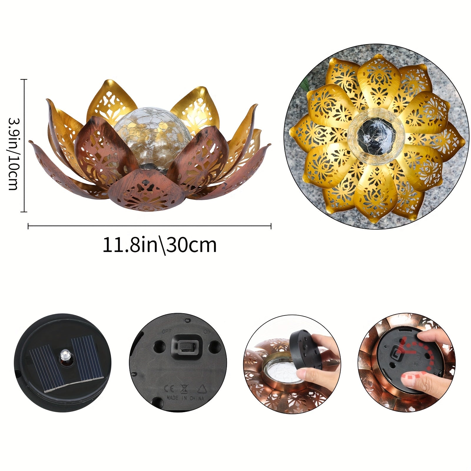 Lampă de grădină Solar Lotus