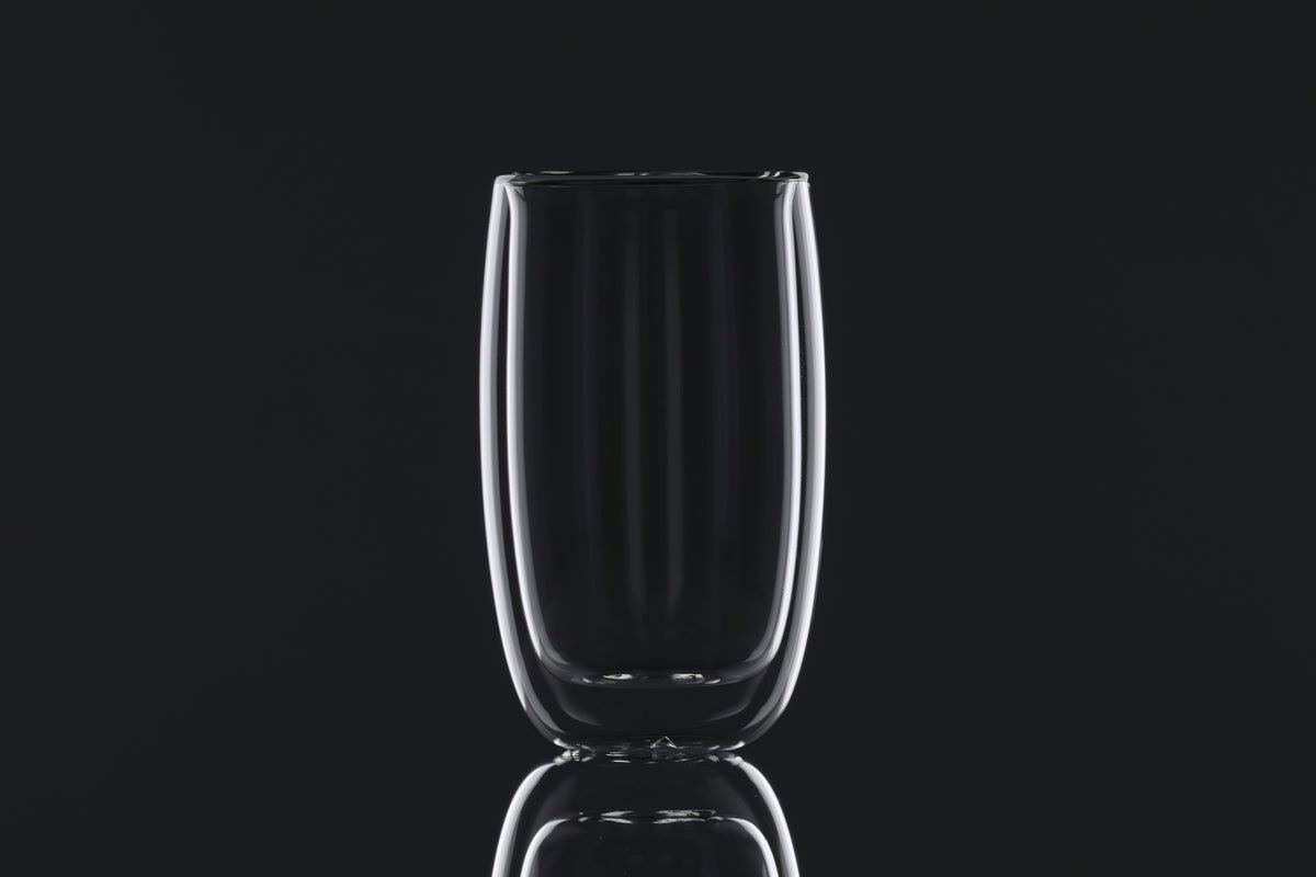 Clear Glass Espresso Cups Set Of 2, Modern Heat Resistant, 7 Cm And 8 Cm Diameters