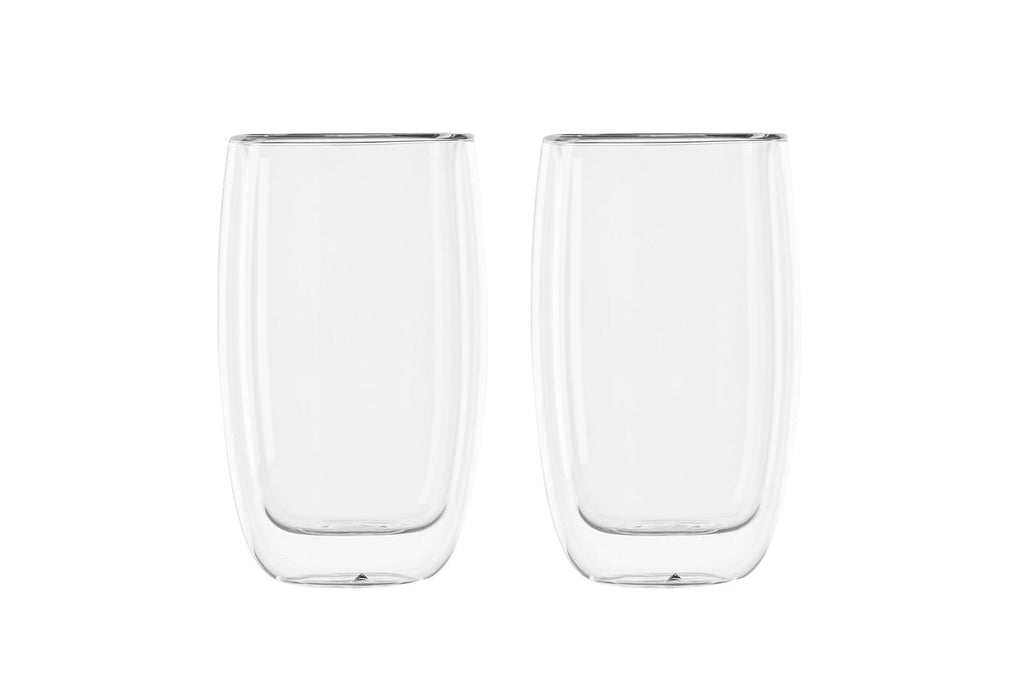 Clear Glass Espresso Cups Set Of 2, Modern Heat Resistant, 7 Cm And 8 Cm Diameters