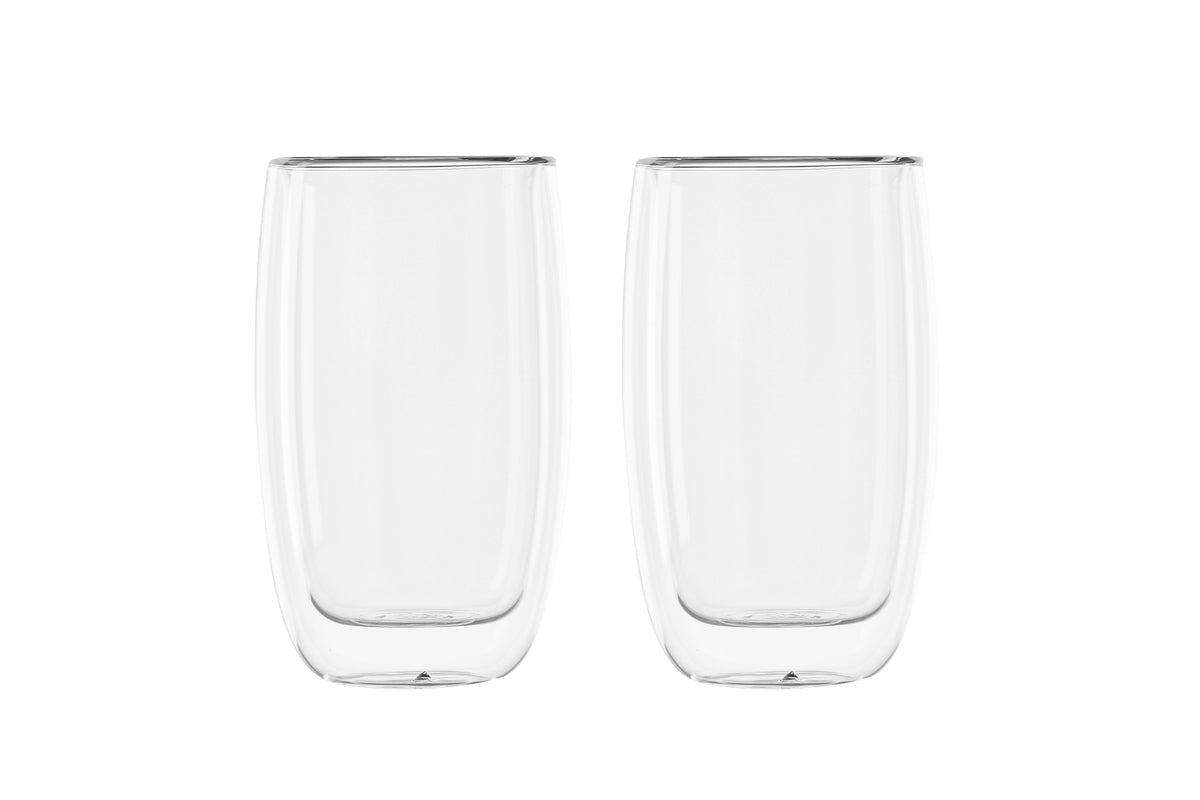 Clear Glass Espresso Cups Set Of 2, Modern Heat Resistant, 7 Cm And 8 Cm Diameters