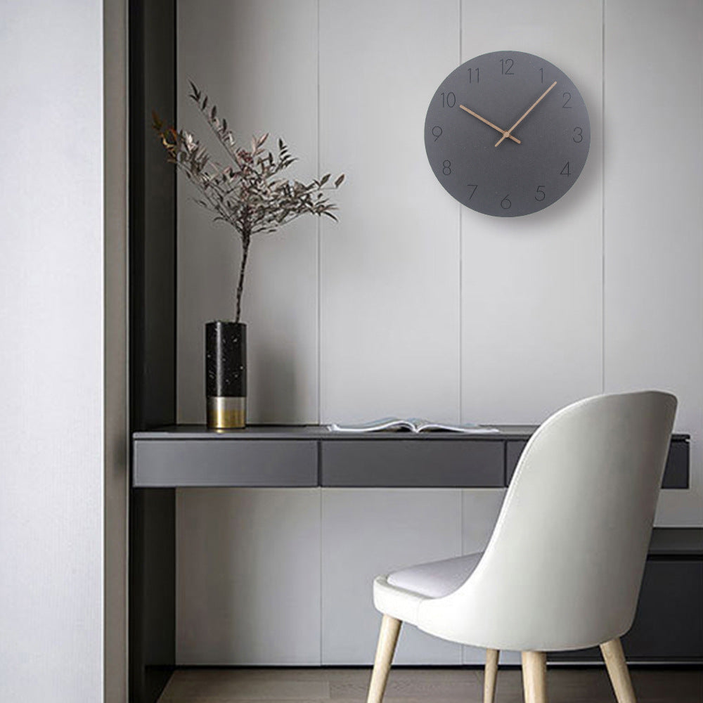 Horloge murale silencieuse norvégienne minimaliste, bois 29 cm, mouvement silencieux, design scandinave