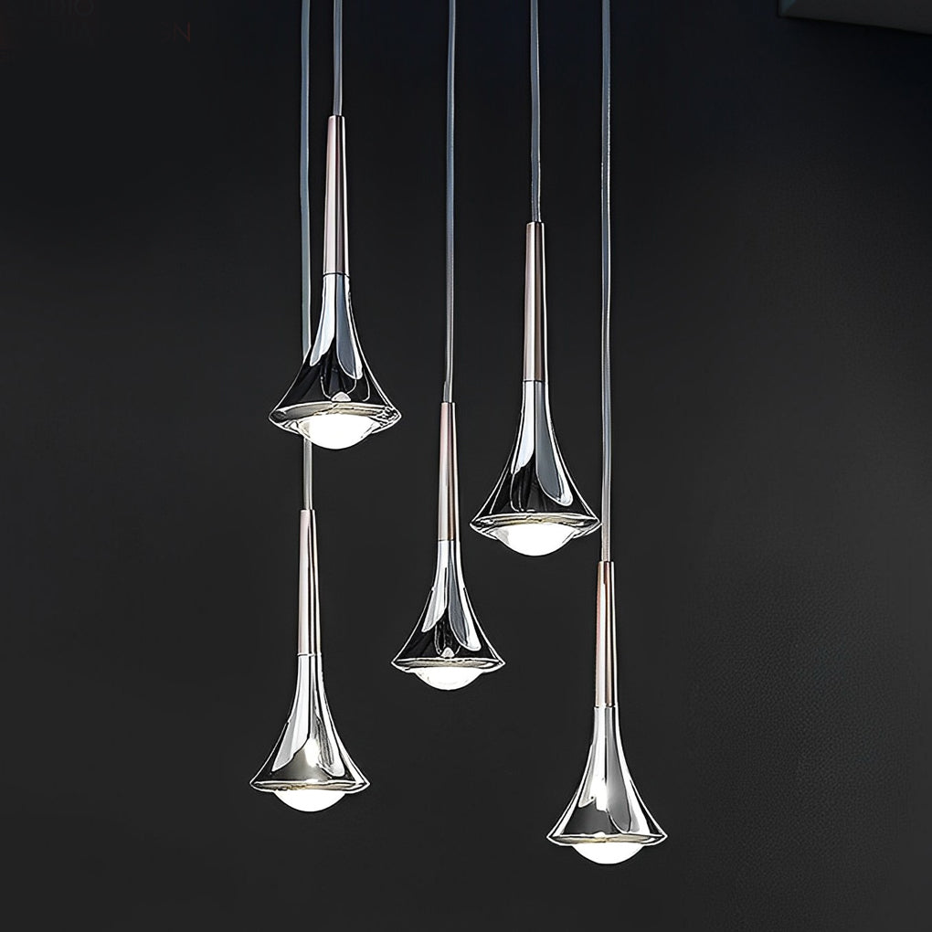 Kuzey Merdiveni İçin Su Damlası Metal LED Sarkıt Aydınlatma, 1 Işık