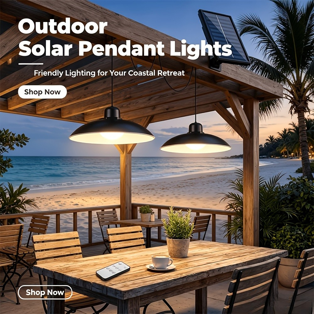 Dual Head Solar Pendant Lamp